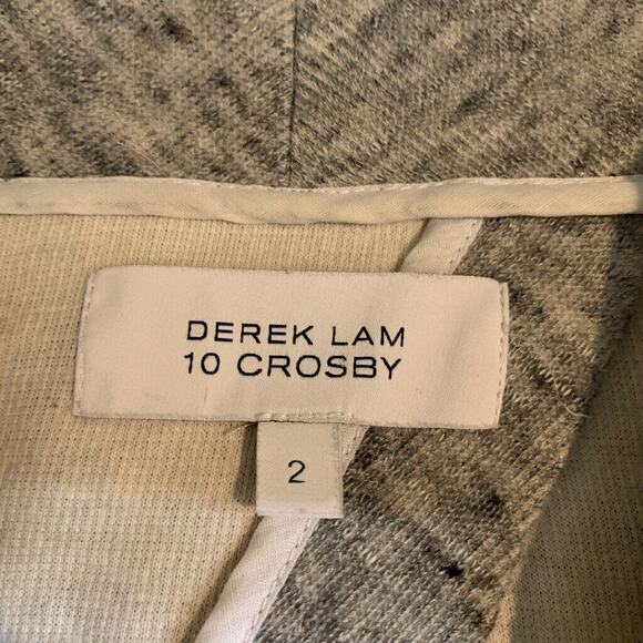 10 Crosby Derek Lam Jacket Womens 2 Gray Tweed Open Front Cutout Flyaway Cropped - Picture 8 of 12